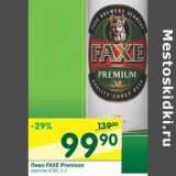 Магазин:Перекрёсток,Скидка:Пиво Faxe Premium светлое 4,9%