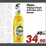 Магазин:Седьмой континент,Скидка:Пиво Tuborg X Fresh