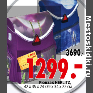 Акция - Рюкзак Herlitz, 42 х 35 х 24 /39 х 34 х 22 см