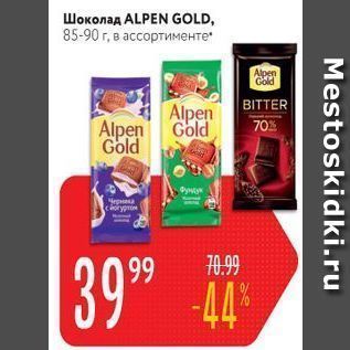 Акция - Шоколад ALPEN GOLD