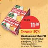 Магазин:Карусель,Скидка:Мороженое САМ-ПО Пломбир ванильный в вафлях 15%