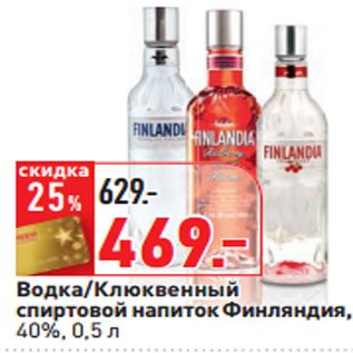 Акция - Водка/Клюквенный спиртовой напиток Финляндия, 40%,