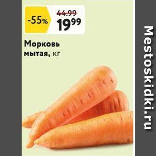 Акция - Морковь мытая, кг