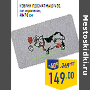 Акция - Коврик FLOCMAT Maldives, полипропилен, 40х70 см