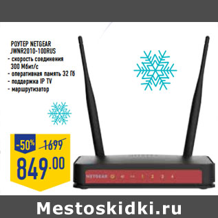 Акция - Роутер NETGEAR JWNR2010-100RUS