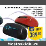 Магазин:Лента,Скидка:Мышь оптическая LENTEL,