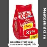 Конфеты Kitkat Mini, шоколадные с вафлей