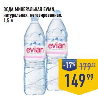 Акция - Вода минеральная Evian натуральная, негазированная