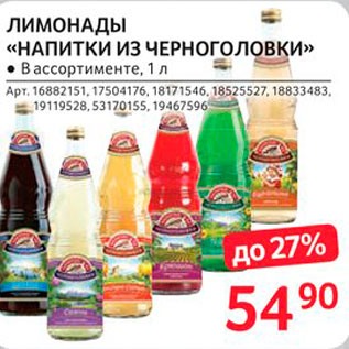 Акция - Лимонады Напитки из Черноголовки