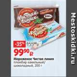 Магазин:Виктория,Скидка:Мороженое Чистая линия
пломбир ванильный/
шоколадный, 200 г