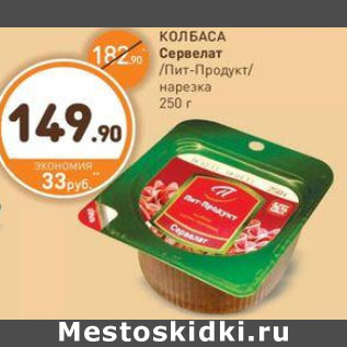 Акция - КОЛБАСА Сервелат /Пит-Продукт