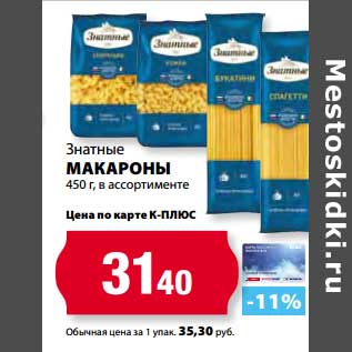 Акция - Макароны Знатные