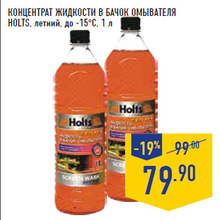 Акция - Концентрат жидкости в бачок омывателя HOLTS,