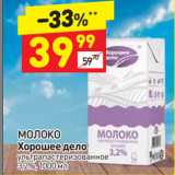 Магазин:Дикси,Скидка:МОЛОКО
Хорошее дело
ультра пастеризованное
3,2%