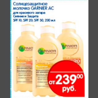 Акция - Солнцезащитное молочко Garnier AC