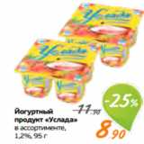 Магазин:Монетка,Скидка:Йогуртный
продукт «Услада»
в ассортименте,
1,2%, 95 г