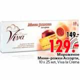 Магазин:Окей,Скидка:Мороженое Мини-рожки Ассорти Viva la Crema