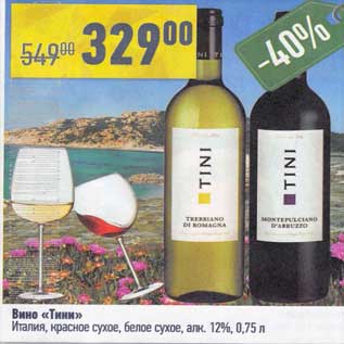 Акция - Вино "Тини" 12%
