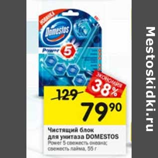 Акция - Чистящий блок для унитаза Domestos