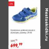 Магазин:Глобус,Скидка:Кроссовки детские синие с зеленым, размер 28-35 