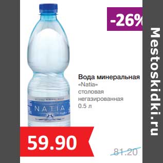 Акция - Вода минеральная "Natia" столовая негазированная