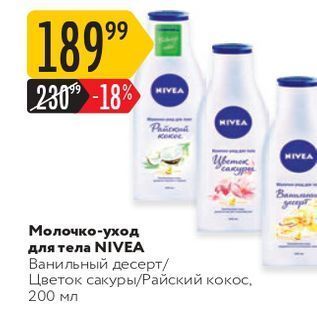 Акция - Молочко-уход для тела NIVEA