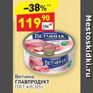 Акция - Ветчина ГЛАВПРОДУКТ