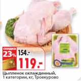 Магазин:Окей,Скидка:Цыпленок охлажденный,
1 категории, кг, Троекурово