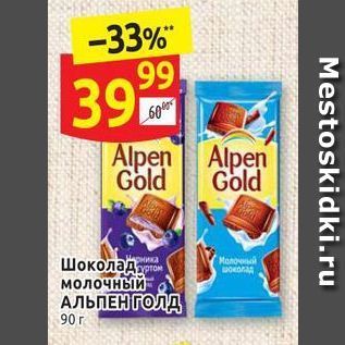 Акция - Шоколад молочный АЛЬПЕН ГОЛД