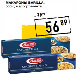 Акция - Макароны Barilla