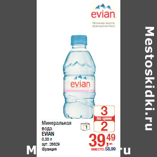 Акция - Минеральная вода EVIAN