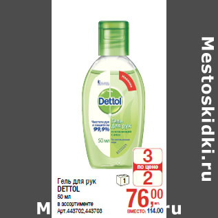 Акция - Гель для рук DETTOL