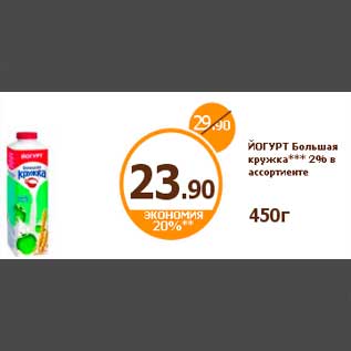 Акция - ЙОГУРТ Большая кружка*** 2% в ассортиент