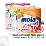 Магазин:Наш гипермаркет,Скидка:Туалетная бумага Mola aroma