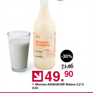 Акция - Молоко АФАНАСИЙ Живое 3,2%