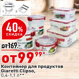 Акция - Контейнер для продуктов Giaretti Clipso