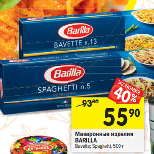 Акция - Макаронные изделия Barilla