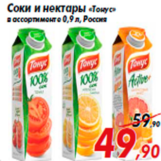 Акция - Соки и нектары «Тонус»