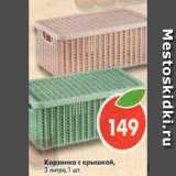 Магазин:Пятёрочка,Скидка:Корзинка с крышкой, 3 литра 