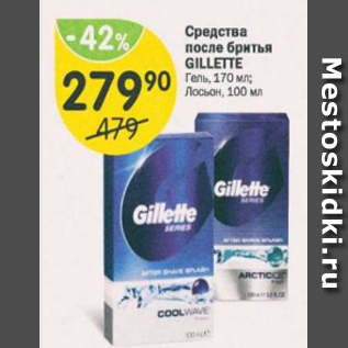Акция - Средства после бритья Gillette
