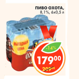 Акция - ПИВО ОХОТА 8,1%