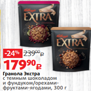 Акция - Гранола Экстра с темным шоколадом и фундуком/орехамифруктами-ягодами, 300 г