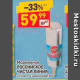 Магазин:Дикси,Скидка:Мороженое РОССИЙСКОЕ ЧИСТАЯ ЛИНИЯ эскимо, в шоколаде. 80г 
