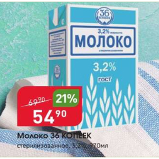 Акция - Молоко 36 копеек 3,2%