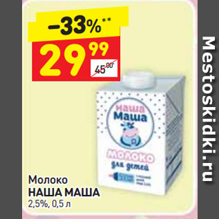Акция - Молоко НАША МАША 2,5%