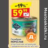 Магазин:Дикси,Скидка:Скумбрия
МОРЕСЛАВ
атлантическая, натуральная
с добавлением масла, ж/б