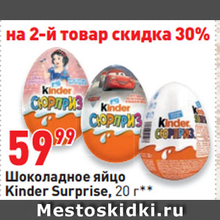 Акция - Шоколадное яйцо Kinder Surprise