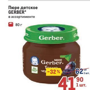 Акция - Пюре детское GERBER