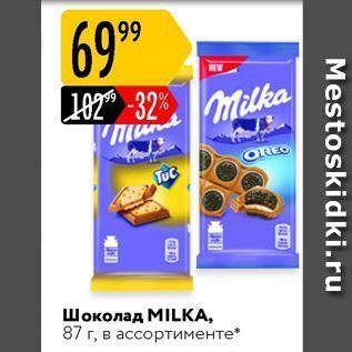 Акция - Шоколад MILKA