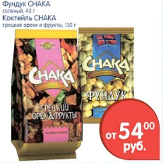 Акция - ФУНДУК CHAKA. КОКТЕЛЬ CHAKA